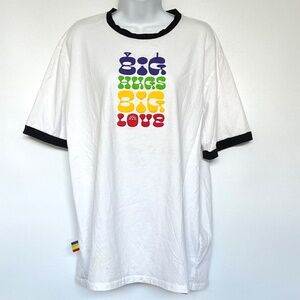 Teletubbies T-shirt Love Pride Short Sleeves White Sz Large 100% Cotton Rainbow